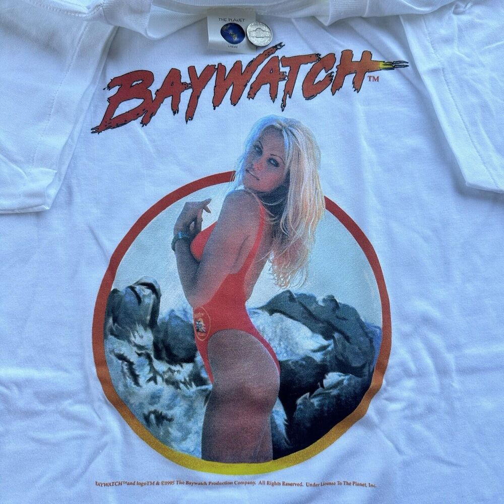 NWOT Vintage 1995 Baywatch Pamela Anderson Promo T-Shirt Large RARE Playboy NEW